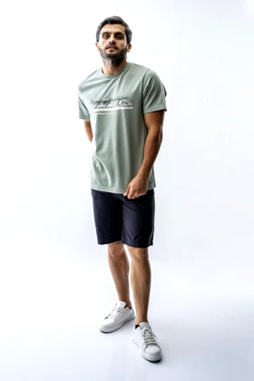 تیشرت بیسیک یقه گرد چاپی مردانه