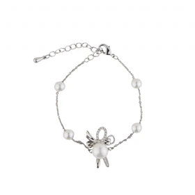 دستبند دخترانه استیل مدل مرواریدی