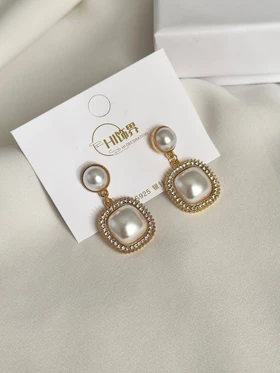 گوشواره مروارید مربعی برند hi