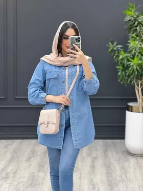 مانتو جین کاغذی دوجیب پاکتی