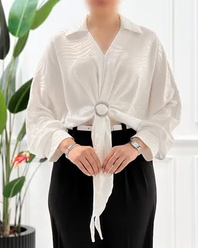 شومیز طرح‌دار ساتن