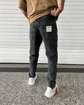 شلوار استریت استایل طوسی ساده ZARA