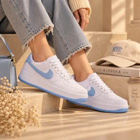 کتانی NIKE air force_سفید آبی کد 1320