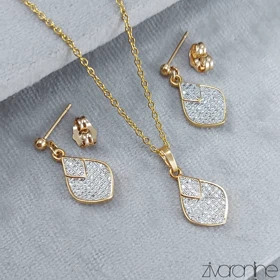 نیم ست جواهری ژوپینگ با پوشش نگین 10071