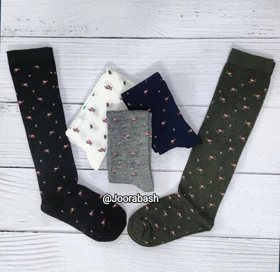 جوراب زنانه بالا زانو گل رز