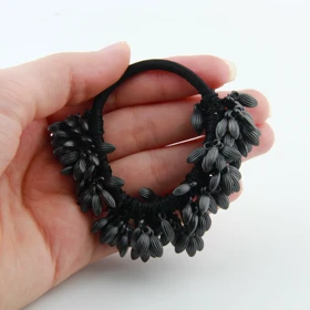 کش مو دخترانه مدل برگ (مشکی)