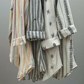 تونیک لینن یقه دار