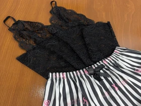 ست نیمتنه گیپور و شلوارک طرح ویکتوریا سکرت 100