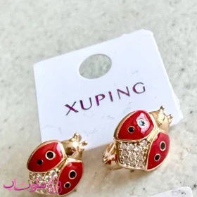 گوشواره زنانه حلقه‌ای ژوپینگ طرح کفشدوزک کد 4591