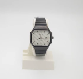 ساعت مچی مردانه والار Walar بند کرکره ای با قفل ریلی (تمام مشکی ، با صفحه سفید)