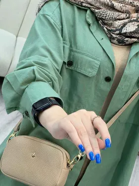 مانتو لینن سر جیب دکمه وینا