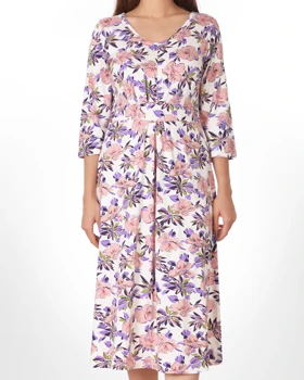 پیراهن آستین سه ربع گلباران زنانه