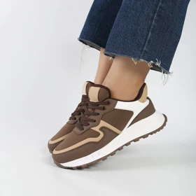 کفش و کتانی اسپرت زنانه و دخترانه رنگ قهوه ای کد M816