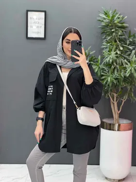 مانتو داکرون جیب نوشته دار