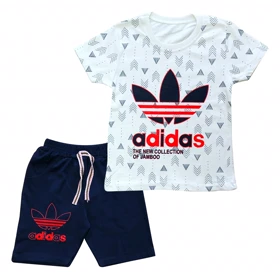 ست تیشرت و شلوارک پسرانه مدل پی فور کد 1048