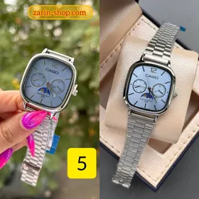 ساعت زنانه مردانه کاسیو مستطیلی طرح ماه و ستاره