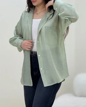 شومیز نگینی شایا حریر شیشه ای