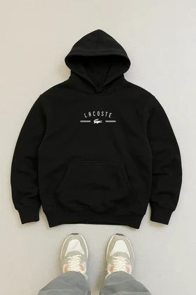 هودی مشکی طرح Lacoste