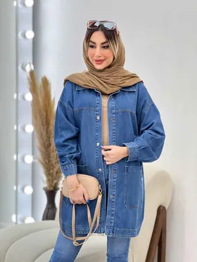 مانتو جین برش‌دار