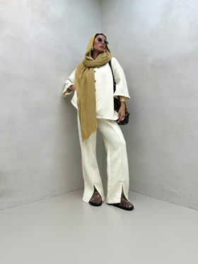 ست شومیز و شلوار دکمه پانچی