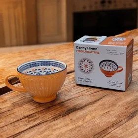 فنجان لته خوری طرح دار رنگی دنی هوم / BA54