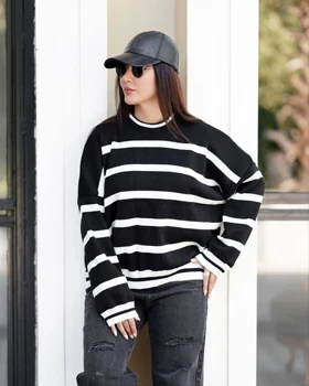 بلوز بافت راه راه درجه یک کوتاه