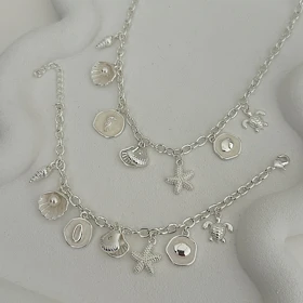 نیم ست دستبند گردنبند آویزدار کد 767