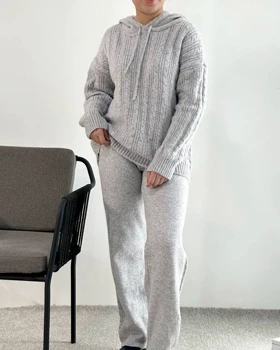 ست هودی و شلوار بافت کد 4175