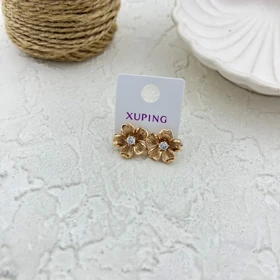 گوشواره زنانه طرح گل جواهری ژوپینگ، درخشش بی‌نظیر