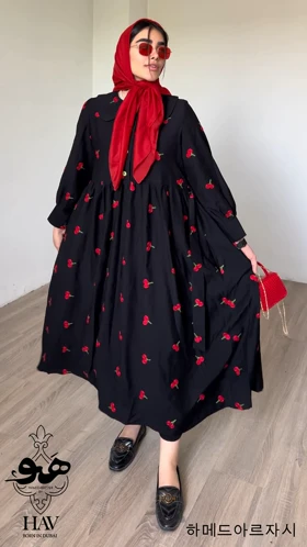 مانتو پیراهنی آلبالویی