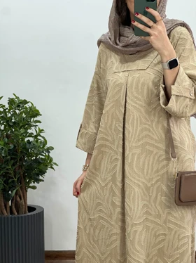 پیراهن مانتویی بلند لینن شاهدخت 1