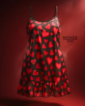 لباس خواب زنانه سایز بزرگ طرح قلب