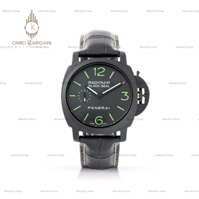 ساعت مچی پنرای رادیومیر بند چرمی مشکی صفحه مشکی Panerai Radiomir