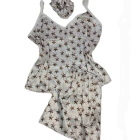 ست تاپ و شلوارک زنانه کد ستاره 3 تکه