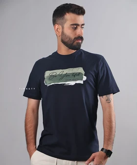 تیشرت قرمز طرح دار مردانه 1191