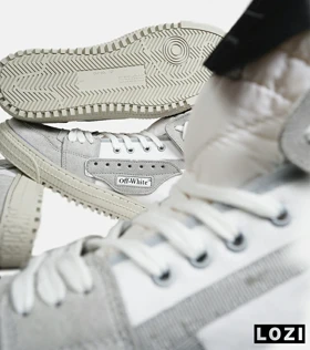 کفش کتانی ساق‌دار طوسی سفید OFF WHITE