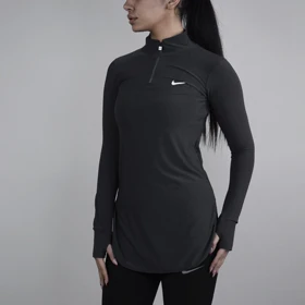 استرج آستین بلند نیم زیپ ورزشی زنانه نایک مدل VHD-3K1452 طوسی تیره