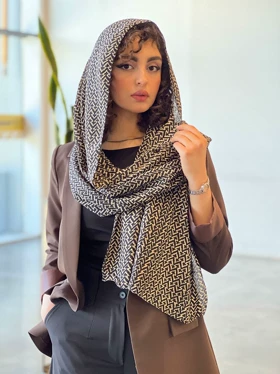 شال بهاره آلوا (کرم مشکی)