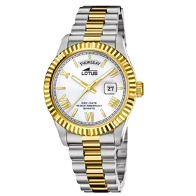 ساعت مچی مردانه لوتوس مدل L18855/1 کلاسیک دو رنگ با نمایشگر کامل تقویم (Day-Date)