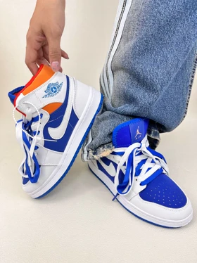 کتانی ونس زنانه ساق‌دار ایر جردن 1 کینگ بلو 1 NIKE AIR JORDAN کد 912