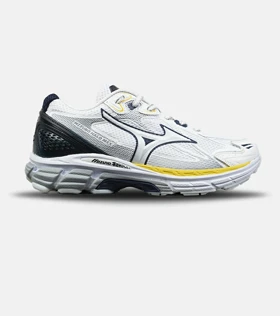 کفش کتانی مردانه و زنانه سفید سرمه ای زرد MIZUNO مدل 8911