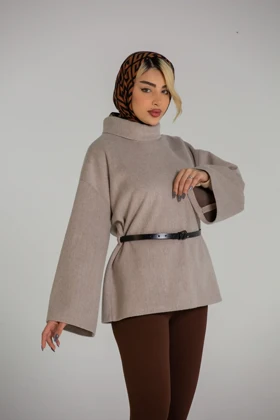 پالتو پانچ موهر nella (کرم تیره)