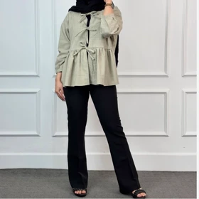 شومیز زنانه عروسکی چین‌دار