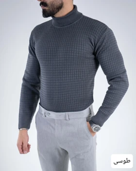 بافت مردانه یقه اسکی اندامی_کد4729