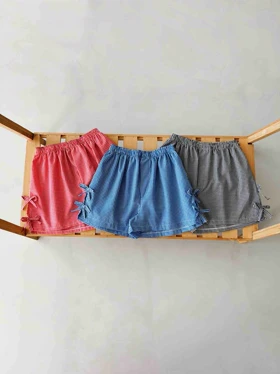 شورتک نخی چهارخونه پینترستی پاپیونی زنانه