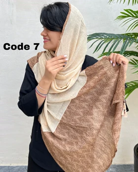 شال پلیسه طرح دار بهاره4077