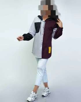 مانتو کلاهدار چند رنگی کد 50212