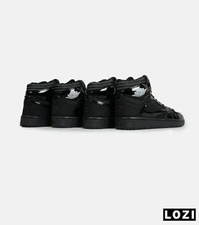 کفش کتانی ساق‌دار مردانه مشکی ورنی NIKE travis scott