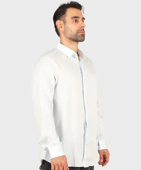 پیراهن مردانه آستین بلند دکمه مخفی 0372
