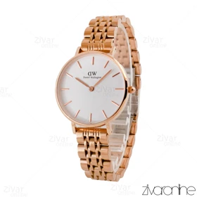 ساعت دنیل ولینگتون زنانه رزگلد صفحه سفید 104811